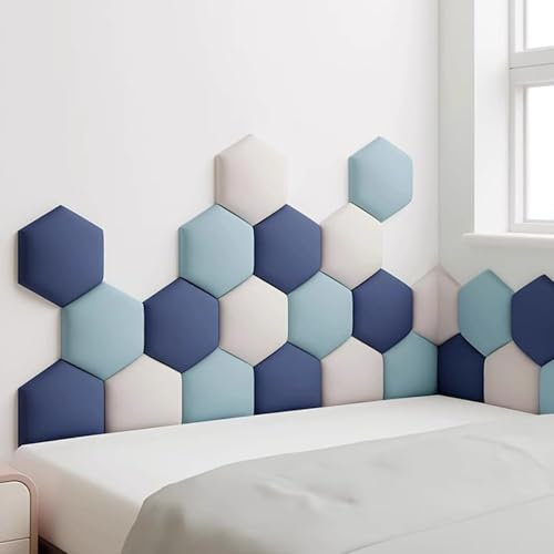 WWERTYY Panneaux muraux rembourrés pour tête de lit, têtes de lit fixées au Mur pour Lits, Rembourrage Mural 3D Anti-Collision à décoller et à Coller, Panneaux muraux rembourrés pour décor