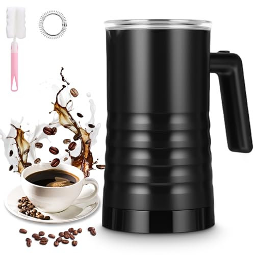 Mousseur à lait électrique 4 en 1 avec revêtement anti-adhésif pour mousse de lait chaude et froide, arrêt automatique, idéal pour le café et le lait latte cappuccino