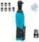 New Upgrades 12V Cordless Ratchet Wrench, 3/8 Electric Ratchet Wrench Kit 40N.m, 0-300 RPM,Impact Drive Ratchet Rattle Nut Gun with 1X3.0Ah Li-Ion Batteries and Charger, 7 PCS Sockets ﻿