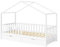 Bellabino Bia Kinderbett 90x200 cm – Hausbett mit Matratze, Rausfallschutz, Lattenrost & 2 Schubladen – Montessori Kinder Bett aus Massivholz Kiefer – Bett für Jungen und Mädchen mit Stauraum in Weiß