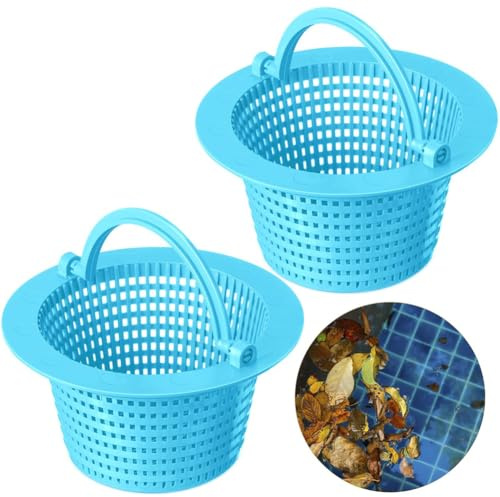 Fegtrtyoa Skimmer Basket for Inground Pool Swimming Pool Skimmer Basket Handle Pool Strainer Basket Light Blue