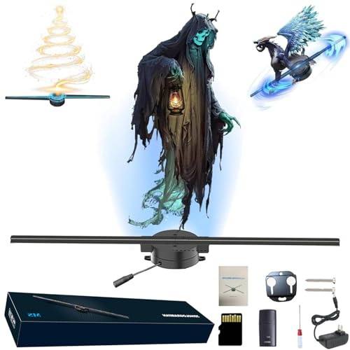 My Holo Screen, Myholoscreen 3D Hologram Fan Projector, Christmas Tree Hologram Fan Projector With Wifi,Bluetooth, App, Christmas Halloween Picture Spinner With Remote (1pc)