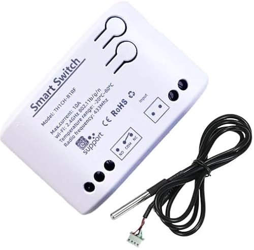 Kraslaw Smart Thermostat 1-Kanal WiFi + RF433 – Relais NO/NC, App-Steuerung eWeLink, mit externer Sonde