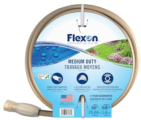 Flexon FAW5850 All Weather Medium Duty Garden Hose, 5/8-inch x 50-feet