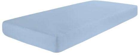 Dormisette Q186 Biber-Spannbetttuch Größe 90/190 bis 100/200 cm für Matratzen bis ca. 22 cm Höhe, hellblau