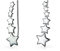Pendientes trepadores de estrella fugaz celestial patriótica de EE. UU. para adolescentes y mujeres. Envolventes de plata esterlina .925