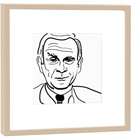 COGNOSCO Grafik mit hellem Rahmen - Wandbild - Komiker - 52x52 cm - Motiv: Loriot