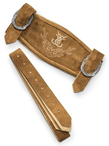 Hosenträger Klassik - Echtleder H-Träger Lederhosen Hosesnträger div. Farben (58/60, Hellbraun)
