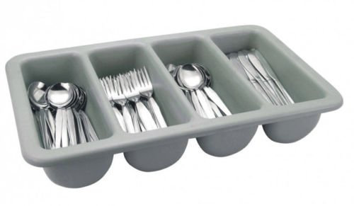 Zodiac by Chefline 4 Compartment Cutlery Tray 21'' x 12.75'', Grey, Catering, Cutlery