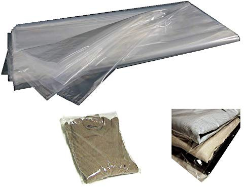 HOME PRO Buste Plastica per Maglioni Maglia Camicie T-Shirt Indumenti Trasparente Protezione Antipolvere Riutilizzabile 35x50 cm Nylon PLT 100 Pezzi