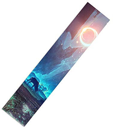 119,2 x 25,4 cm Sport Outdoor Elektrisches Skateboard Longboard Tanzbrett Doppel Wippbrett Wasserdicht Diamant Griptape Blatt Aufkleber Deck Schleifpapier (Elch)