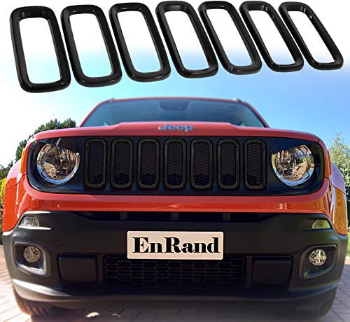 EnRand Jeep Renegade Abdeckplane Zubehör Front Grille Guard Covers-Black ENR-GR-7