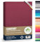Boxspringbett & Wasserbett Spannbettlaken von leevitex® | Spannbetttuch | Jersey 180 x 200-200 x 220 cm, 40cm Steghöhe 100% Baumwolle ca. 170 g/m² (Bordeaux/Weinrot)