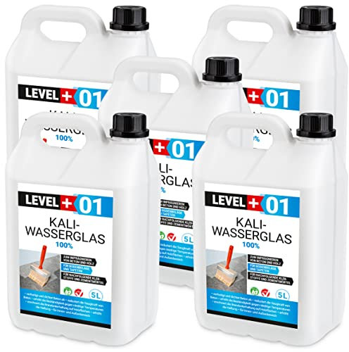 Level Plus 01 Kaliwasserglas 28-30 Unverdünnt 25 Liter Haftgrund Abdichtung Holzimprägnierung Pur Wasserglas 100%, Beton Versiegelung Wetterfest
