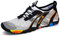 Strandschuhe Damen Herren Wasserschuhe Badeschuhe Unisex Atmungsaktiv Leicht Barfußschuhe rutschfeste für Schwimmen Tauchen(934 Weiß orange, 37EU)