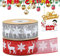 Organzaband Geschenkband Weihnachten, 2 Roll Weihnachten Satinband Schleifenband Geschenkbänder mit Schneeflocke Elch, 20M Weihnachtsbänder Dekoband zum Geschenk/Basteln/Weihnachtsbaum(Rot,Grau,25mm)