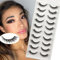 OBEYA Falsche Wimpern NatüRlich 10 Paare Multipack Handgemachte Dicke Falsche Wimpern Flauschiges Volumen 3d Wimpern NatüRlich Weiche Kunstwimpern (Falsche Wimpern 09)