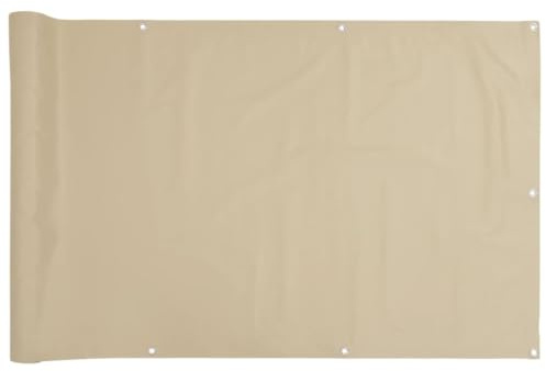 vidaXL Balkon Sichtschutz Bespannung Terrasse Windschutz Sonnenschutz Balkonbespannung Balkonverkleidung Beige 90x300cm Oxford-Gewebe
