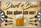 WOGEKA ART Retro Blechschild Dart und Bier das gönn ich Mir witziger Spruch als Geschenk-Idee zum Geburtstag Weihnachten zur Dekoration 20x30 cm Vintage-Design aus Metall 44