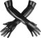Luwint Damen Sexy Wet Look Schwarz Lange Handschuhe für Kostüm Cosplay Fotoshooting, Übergröße
