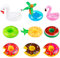 CHALA 9 Stück Aufblasbarer Getränkehalter Pool Schwimmender Getränkehalter Becherhalter Flamingo Palm Island inflatable Flaschenhalter Party Badespielzeug Untersetzer für Sommer Hawaii Deko