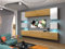 Furnitech Wohnwand Wohnzimmer | Wohnzimmer Möbel mit LED Weiß | Hängend Wohnwand Modern | Wohnzimmer Schrankwand mit Regale und TV Schrank (Nowara AN1-17WD-HGM47 1A)