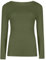 New Ladies Long Sleeve Round Neck Plain Basic Women's Stretch T-Shirt (Khaki, 12)