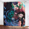 Fgolphd Japanischer Manga Demon Anime Verdunkelungsvorhänge Für Jungen Und Mädchen Schlafzimmer Kinderzimmer Perforierte Vorhänge (4,100 × 140CM)