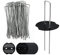 40 Piquetas Malla Antihierbas Y 40 Arandelas de Seguridad, 150 mm x 40 mm Piquetas Camping Galvanizado en Forma de U Piquetas Jardin para Cesped Artificial, Tela Antihierbas, Huerto, Malla Gallinero
