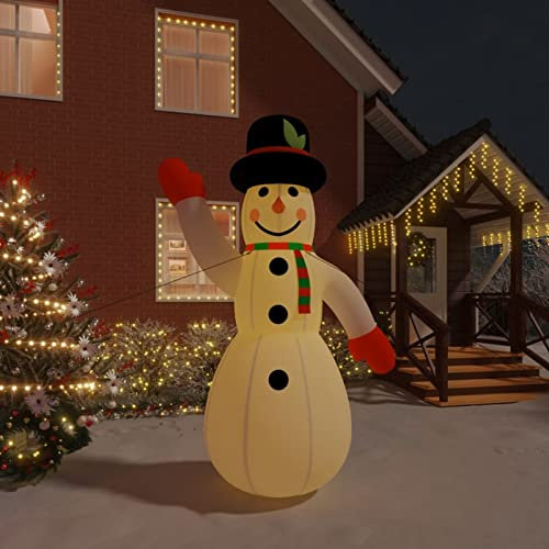 Tidyard Aufblasbarer Schneemann mit LEDs, LED Weihnachtsfigur Schneemann, Außenbereich Schneemänner, Weihnachtsbeleuchtung, Weihnachtsdeko, Snowman Outdoor, 455 cm