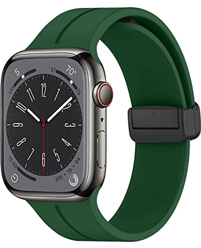 Banda magnetica Compatibile con Apple watch bande di 38mm 40mm 41mm 42mm 44mm 45mm 49mm, bracciale silicone morbido regolabile e comodo per Iwatch Ultra Series 10 9 8 7 6 5 4 3 SE