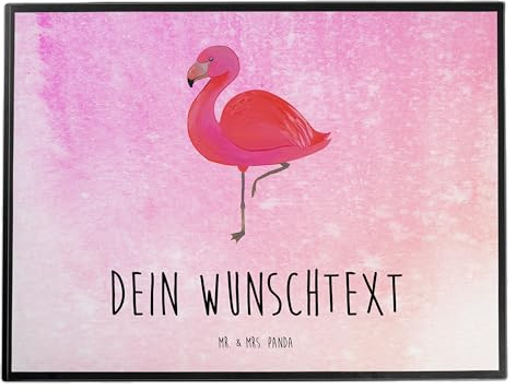 Mr. & Mrs. Panda Schreibtischunterlage selbst gestalten Flamingo Classic - Personalisierte Geschenke, Freundin, Spruch, Schreibtischauflage, Rosa, Prächtig, Ich, bedrucken, personalisiert