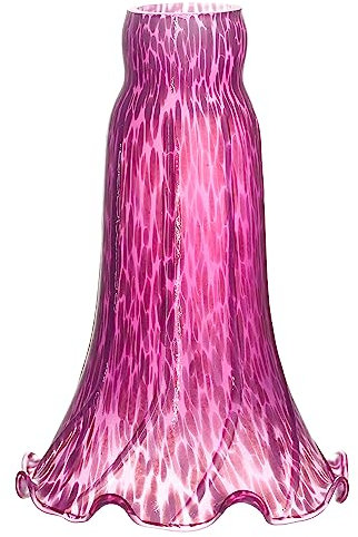 ANYONGLU Lily Lampshade Only Purple Tulip Flower Glass Lamp Shade Replacement Tiffany Style Lily Table Floor Lampshade Replacement
