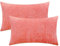 CaliTime Pack von 2 Cozy Bolster Kissenbezüge Cases für Couch Sofa Home Decoration Solid gefärbt Soft Chenille 40cm X 66cm Living Coral