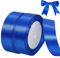 qingmeng Satinband Blau, 44m Geschenkband Breit 20mm, Schleifenband, Hochzeit Stoff Band für Taufe Geburtstag Deko Geschenkverpackung
