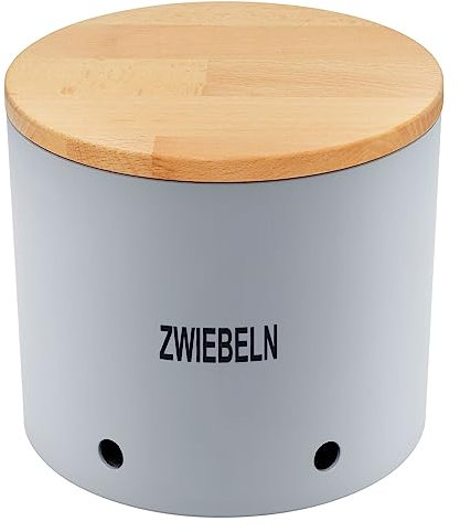 Magu Natur-Design Zwiebeltopf Grau aus einem Polymer aus natürlichen Materialien Zwiebelbehälter Vorratsbehälter