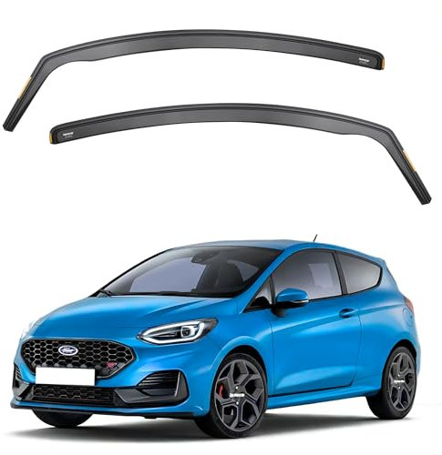 iSPEED Wind Deflectors for Ford Fiesta MK8 2018 Onwards 3 Door Hatchback 2pc Set - Keep Your Car Ventilated in Rain - Reduce Wind Turbulence - Tinted - In channel type