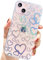 AMART für iPhone 15 Hülle,Durchsichtig Glitzer Herz Muster HandyHülle Klar mit Herzen Motiv Aesthetic Frauen Mädchen Stoßfeste Schutzhülle für iPhone 15(6.1 Zoll)