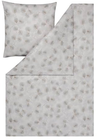 ESTELLA Atelier Mako-Interlock-Jersey Bettwäsche-Garnitur Rebecca Farbe Silber Größe 155x200 + 80x80 cm