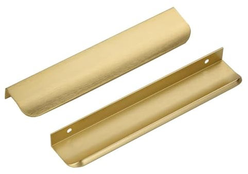 Ndjiloik 10 Stück Versteckter Türgriff Schrankgriffe Möbelgriffe Aluminiumlegierung für Kleiderschrank Tür Schubladen,Golden,Gesamtlänge 200MM
