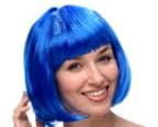 1-teiliges Perücken-Anziehset, blaue Perücke, blaue Brille, Perücken-Netzhut, personalisiertes Anzieh-Kostümzubehör, geeignet für Partys und Cosplay