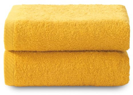 Top Towel - Plus - Große Badetücher - Badezimmerhandtücher - 2 Gesichts- oder Bidethandtücher - 30x50 cm - 100 % Baumwolle - Gold