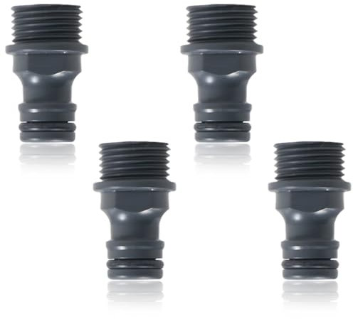 Tomedeks 4 Stück Schlauchverbinder, 1/2 Zoll Gartenschlauch Adapter, Abs-Kunststoff Gartenschlauch Kupplung Nippel 1/2 Zoll Schlauchanschluss G1/2 Außengewinde Für Wasserhahn Adapter