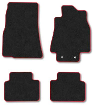 Mercedes A-Class (2005-2012) Carpet Car Mats | Red Edge Trim Tailored Fit Floor Mats Full Coverage Protection Accessories Easy Clean Anti Slip Made in the UK