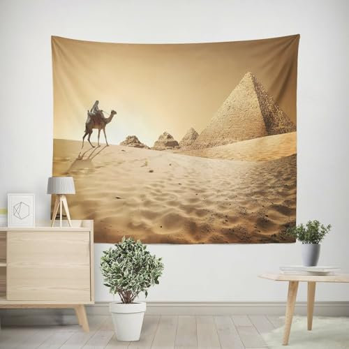EHOMERY Wandbehang Fenster Wand Decken Bilder Wüstenkamel Bunt Wandteppich Wandtuch Hochkant Wohnzimmer Schlafzimmer Wandbehang Dekoration 350x250cm