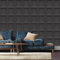 Snewvie 3D Wood Effect Wallpaper Wooden Panel Frame Realistic Textured Retro Embossed Black Tartan Wallpaper for Living Room Feature Wall Bedroom,Black