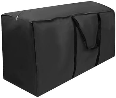 Large Cushion Storage Bag Waterproof Outdoor Garden Furniture Quilt Storage, Black (173*76*51 cm)