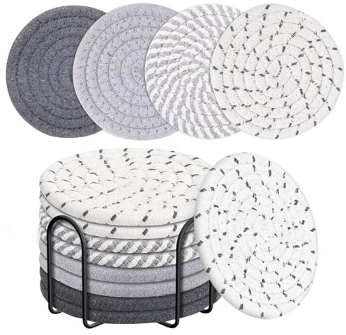 feyiubmen 8 Jede Probe Feine Untersetzer von feyiubmen - Hochwertige Baumwoll-Runduntersetzer,Beinhaltet metallrahmen.