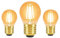 Wenscha Vintage LED Glühbirne E27 G45: Warmweiß 2400K, nicht dimmbar mit Teilton-Glas & Goldfassung – Retro-Filamentoptik im P45 Golfball-Design für Kronleuchter, Stehlampen, Café-Deko (3er Set)