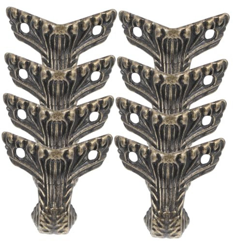 Angoily 8stücke Teiliges Antike Möbel-füße Aus Langlebiger Zinklegierung Dekorative Eckenschutz Metallbox-Ecken Vintage Stützfüße Für Holzboxen Stabile Möbelbeine Im Retro-Stil